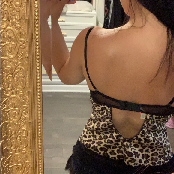 Silky lace top leopard lingerie top - Picture 2 of 5